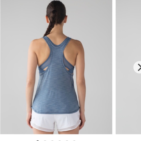 Lululemon Glide & Stride Tank Heathered Illuminight/Illuminight Blue Color Sz 6 - Picture 4 of 9